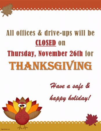 Thanksgiving Closing